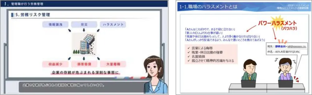 カリキュラム「ハラスメント関連50コース以上」を表す図